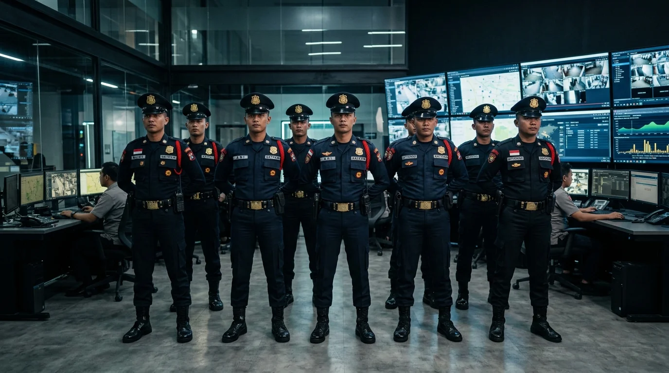 Pasukan Satpam Garda Haruman Nusantara di Command Center